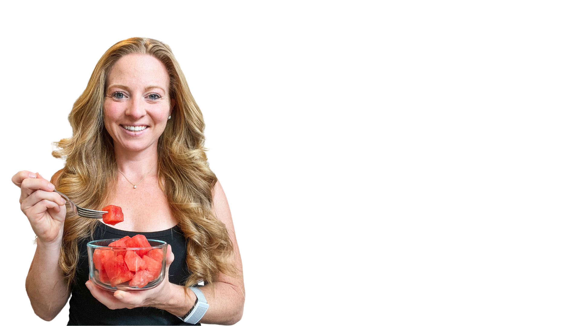 Kristie eating watermelon