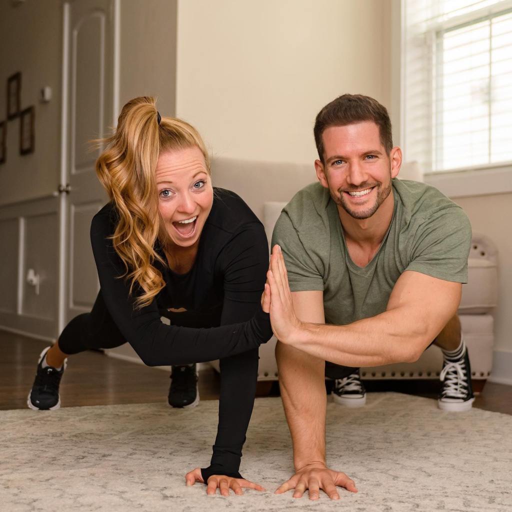 Kristie and frank high fiving